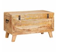 Kaloriko Boîte de rangement en bois massif de mangue, 70 x 35 x 40 cm, avec couvercle, banquette et espace de rangement pour salon, chambre à coucher, couloir, chambre d'enfant, rangement peu