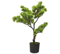 Kaloriko Bonsaï de pin Artificiel en Plastique Vert avec Pot Noir, 60 cm, Tige Mince et Feuillage détaillé pour décoration intérieur Bureau Salon, sans Entretien, Aspect réaliste Durable