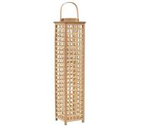 Kaloriko Bougeoir Suspendu en Bambou Naturel avec Pot en Verre, Lanterne photophore pour Bougie Pilier et Chauffe Plat, poignée, Usage intérieur extérieur, Mariage, dîner, décoration chaleureuse