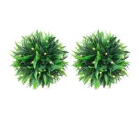 Kaloriko Boules de buis artificielles avec lumières LED, Lot de 2, Vert, 20 cm, polyéthylène, énergie Solaire, Usage intérieur extérieur, décoration Jardin Patio, Ambiance chaleureuse