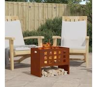 Kaloriko Brasero marron en acier 50 x 30 x 40 cm, poêle d'extérieur portable pour jardin et terrasse, brasero moderne avec flamme ouverte et chaleur, idéal pour balcon et décoration extérieure