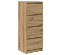 Kaloriko Buffet chêne Artisanal Bois d'ingénierie 37,5x35x99 cm Meuble Rangement avec 4 tiroirs, Console Multifonction pour Salon Salle à Manger Chambre Bureau, Dessus Robuste et Facile à Entretenir