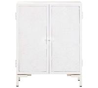 Kaloriko Buffet en Bois de manguier Massif 60x30x76 cm avec Cadre en Fer, Armoire à 2 Portes pour Rangement Salon Salle à Manger Bureau, Meuble Console Rustique Industriel Durable