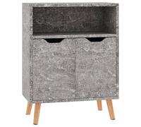 Kaloriko Buffet Gris béton Bois d'ingénierie 60x30x72 cm Meuble Rangement avec 3 Compartiments Console Armoire Salon Salle à Manger Bureau décoratif Fonctionnel