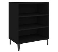 Kaloriko Buffet Noir en Bois d’ingénierie 57x35x70 cm avec 3 étagères, Pieds en métal, Meuble de Rangement pour Salon, Salle à Manger, Bureau, Couloir, Support décoratif Stable