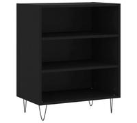 Kaloriko Buffet Noir en Bois d'ingénierie 57x35x70 cm avec Pieds en Fer, Meuble de Rangement avec tiroir Porte et étagère pour Salon Cuisine Bureau, Design Stable et Fonctionnel