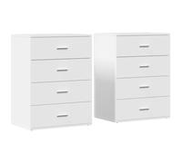 Kaloriko Buffets 2 pcs Blanc en Bois d’ingénierie 60x39x80 cm avec Rangement Pratique pour Salon Salle à Manger Cuisine, Meuble Buffet bahut Console Armoire Commode