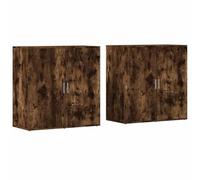 Kaloriko Buffets 2 pcs chêne fumé en Bois d'ingénierie 79x38x80 cm, Meuble Rangement Salon Salle à Manger Cuisine avec tiroir Porte et étagère, Console bahut Rangement Pratique