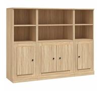 Kaloriko Buffets 3 pcs chêne Sonoma Bois d'ingénierie 132x35,5x103,5 cm Ensemble Buffet Rangement Salon Salle à Manger Cuisine Couloir Meuble Pratique
