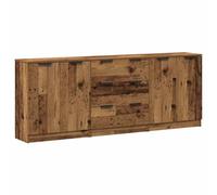 Kaloriko Buffets 3 pcs Vieux Bois en Bois d'ingénierie 60x30x70 cm avec tiroir et Porte, Meuble de Rangement Salon Cuisine Chambre, Console bahut Pratique et décorative