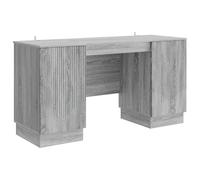 Kaloriko Bureau Bois d'ingénierie Sonoma Gris 142,5 x 50 x 75 cm avec étagères et Rangement, Table secrétaire modulable pour télétravail, Ordinateur, Chambre ou Salon Ergonomique