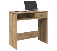 Kaloriko Bureau chêne Artisanal en Bois d'ingénierie 80x40x75 cm avec tiroir et étagère, Table secrétaire Ergonomique pour Bureau, Chambre, télétravail et étude