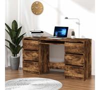 Kaloriko Bureau chêne fumé Bois d'ingénierie 140x50x77 cm avec tiroir Rangement, Table secrétaire Informatique Ergonomique pour télétravail Bureau Gamer Chambre Salon