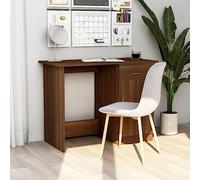 Kaloriko Bureau chêne Marron en Bois d'ingénierie 100x50x76 cm avec tiroir Rangement Porte pour télétravail étudiant Chambre Salon, Table secrétaire Informatique Gamer Ergonomique