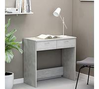 Kaloriko Bureau en Bois d'ingénierie Gris béton 80x40x75 cm avec tiroirs pour Rangement, Table secrétaire Ergonomique pour Ordinateur et télétravail, adapté Chambre Enfant et Bureau Salon