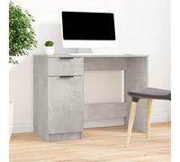 Kaloriko Bureau Gris béton en Bois d'ingénierie 100x50x75 cm avec tiroir et Rangement, Table secrétaire pour Bureau Informatique Gamer, adapté télétravail Chambre Salon étude Adulte Enfant