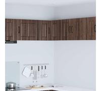 Kaloriko Cabinet d'angle Mural en Bois d'ingénierie Chêne Brun 57 x 57 x 40 cm avec 2 Portes et étagères, Meuble Cuisine Rangement Pratique pour Placard et Salle à Manger Moderne