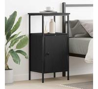 Kaloriko Cabinet de Chevet chêne Noir 41 x 31 x 80 cm Bois d'ingénierie avec tiroir Rangement étagère pour Chambre Salon Bureau Design Contemporain Pratique