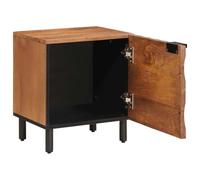 Kaloriko Cabinet de Chevet en Bois de Mangue Massif Marron 40 x 33 x 46 cm avec Porte Rangement pour Chambre lit Salon Style Moderne scandinave Commode