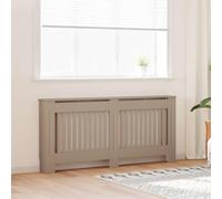 Kaloriko Cache radiateur 2 pièces Marron en Bois d ingénierie 172 x 19 x 81,5 cm, Lattes Verticales, étagère, Usage intérieur Salon Chambre, Rangement Discret et Diffusion de Chaleur
