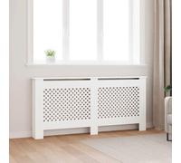 Kaloriko Cache radiateur Blanc MDF 172 x 19 x 81,5 cm, Accessoire Chauffage Mural à Lattes, Tablette décorative pour Salon, Compatible radiateur électrique et Fonte, Finition Mate