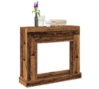 Kaloriko Cadre de cheminée Vieux Bois en Bois d’ingénierie 100 x 30 x 87,5 cm, Accessoire cheminée poêle Bois, Insert Foyer, Chauffage Granule Pellet, Rangement décoratif 30 kg pour Salon