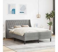 Kaloriko Cadre de lit avec Matelas Gris Clair 120 x 190 cm en Velours, Matelas Mousse, Ressort, mémoire de Forme, Latex, Ergonomique, Chambre Adulte, Confort et Soutien