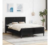 Kaloriko Cadre de lit en Velours Noir avec Matelas Mousse Ressort memoire Forme, 120 x 190 cm, Soutien Ergonomique Ferme Moelleux, Chambre Adulte Invite, Rangement sous lit