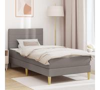Kaloriko Cadre de lit Taupe 90 x 190 cm en Polyester avec Matelas Mousse, Structure en contreplaqué, Cadre à Lattes Fixe, lit Simple pour Chambre Adulte, Usage intérieur, Confort Respirant