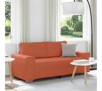 Kaloriko Canapé Deux Places en Velours côtelé Rouge orangé 180x77x82 cm avec Assise Mousse, Structure contreplaqué et Acier, Design Moderne pour Salon séjour Bureau détente