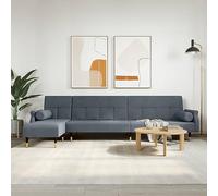 Kaloriko Canapé-lit en forme de L en velours gris foncé 271 x 140 x 70 cm avec méridienne, extensible, pliable, peu encombrant, garniture de rembourrage pour salon, chambre d'amis, bureau, confortable