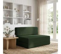 Kaloriko Canapé-lit Pliable Vert foncé en Tissu 70 x 80 x 60 cm Convertible en Matelas 190 x 70 cm pour Salon séjour Chambre Bureau, Design modulable et déhoussable Facile à Nettoyer