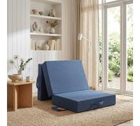 Kaloriko Canapé-lit pliant en tissu polyester bleu, 90 x 63 x 45 cm, pliable et réglable, matelas d'invité idéal et matelas de couchage pour salon et chambre à coucher, respirant et ergonomique