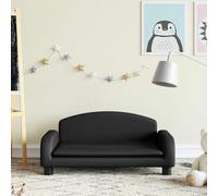 Kaloriko Canapé pour enfant en cuir synthétique noir 70 x 45 x 30 cm avec rembourrage en mousse, cadre en bois de pin stable, pour chambre d'enfant, salon et jeux, charge jusqu'à 50 kg