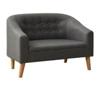 Kaloriko Canapé pour Enfants Gris en Tissu Polyester avec Mousse rembourrée et Pieds en hévéa Massif 75x46x52,5 cm, Banquette Confortable et Stable pour Chambre d’Enfant, Salon, Bureau ou Studio