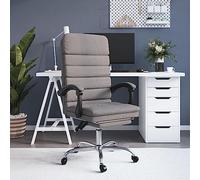 Kaloriko Chaise de bureau avec fonction massage et tissu respirant taupe ergonomique réglable en hauteur avec accoudoir et pivotante, idéale pour le bureau à domicile et les jeux avec dossier robuste
