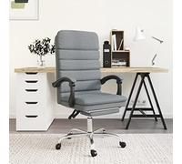 Kaloriko Chaise de bureau avec fonction massage, tissu gris clair, chaise pivotante ergonomique avec dossier réglable en hauteur, respirante et pivotante, avec accoudoirs et roulettes pour bureau et