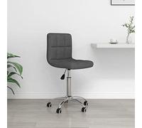 Kaloriko Chaise de bureau pivotante en tissu gris foncé réglable avec roulettes et vérin à gaz pour home office et gaming, chaise de bureau ergonomique, respirante, rembourrée