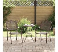 Kaloriko Chaise de Jardin 2 pcs en Aluminium Bronze 55 x 55 x 92,5 cm avec accoudoir et Dossier, mobilier extérieur empilable pour terrasse Balcon Patio, Confort Ergonomique pour Repas détente