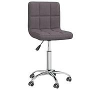 Kaloriko Chaise de salle à manger pivotante avec housse en tissu taupe, rembourrée, 40 x 47 x 74,5-86 cm, avec vérin à gaz, roulettes et cadre en métal, ergonomique et confortable pour cuisine, salon