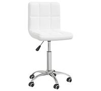 Kaloriko Chaise de salle à manger pivotante en cuir synthétique avec roulettes et vérin à gaz, 40 x 47 x 74,5-86 cm, ergonomique, rembourrée, confortable, pour cuisine, salon, salle à manger, bureau