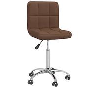 Kaloriko Chaise de salle à manger pivotante marron avec housse en tissu et vérin à gaz, 40 x 47 x 74,5-86 cm, rembourrée et confortable, avec roulettes et dossier ergonomique pour salle à manger