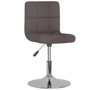 Kaloriko Chaise de salle à manger pivotante rembourrée en tissu taupe avec accoudoirs et dossier, hauteur réglable 40 x 43 x 71-85,5 cm, structure en acier chromé pour cuisine, salon, salle à manger