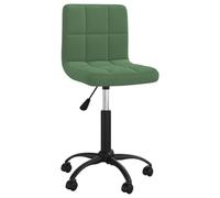 Kaloriko Chaise de salle à manger pivotante, vert foncé, avec housse en velours et assise rembourrée, 40 x 47 x 76-87,5 cm, structure en métal avec roulettes, vérin à gaz réglable, chaise cantilever