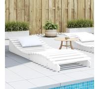 Kaloriko Chaise longue blanche en pin massif - 205 x 70 x 31,5 cm - Forme ergonomique avec lattes - Pour jardin, terrasse, piscine, idéale pour se détendre et se détendre en plein air