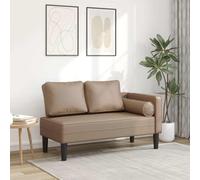 Kaloriko Chaise longue Cappuccino en cuir synthétique avec coussin et rembourrage - 116,5 x 62 x 57,5 cm - Chaise longue de relaxation avec dossier et accoudoirs ergonomiques - Pour salon, bureau