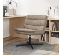 Kaloriko Chaise pivotante Cappuccino en cuir synthétique avec cadre en métal - 63 x 75 x 76 cm - Rembourrée - Rotation à 360° - Ergonomique - Pour salon, bureau, cuisine, siège confortable avec