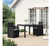 Kaloriko Chaises de Jardin Pliables 2 pcs avec accoudoir et Dossier inclinable en PP Anthracite et Gris Clair 53x47x88,5 cm pour terrasse Balcon extérieur mobilier de Jardin Confortable Durable