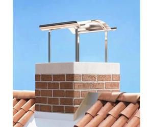 Kaloriko Chapeau de cheminée argenté en Acier Inoxydable 59,5 x 50 x 36,5 cm pour extérieur, Accessoire cheminee poele Bois Insert Foyer brasero Chauffage Granule Pellet, Protection Durable