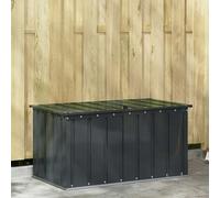 Kaloriko Coffre de Rangement de Jardin Noir en Acier 101 x 56,5 x 50 cm, cabane abri Chalet cabanon pour Outillage, vélo, Tondeuse, Stockage extérieur sécurisé, Grand Espace